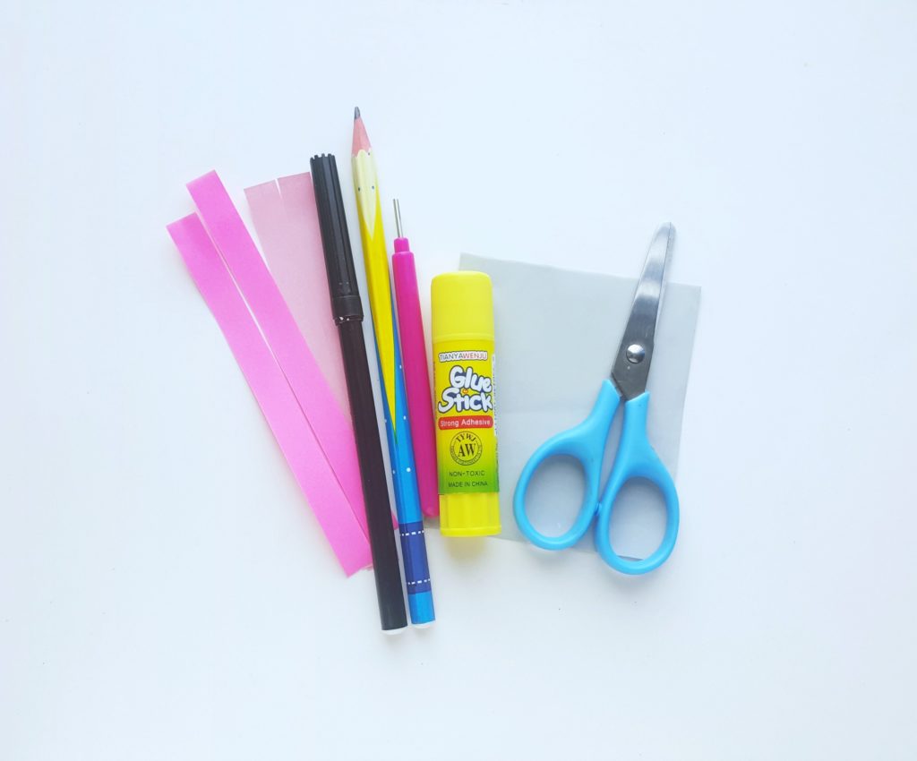 Supplies needed to make Horton Hears a Who paper craft. 