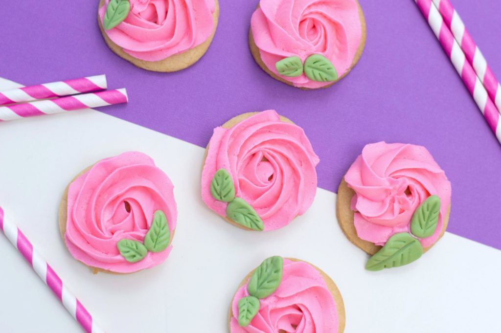 Pink Rose Cookies - Whispered Inspirations