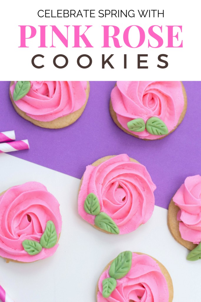 Spring and National Plant a Flower Day is almost here. So, why not make super delicious sugar cookies but, make them pink rose cookies? #sugarcookies #rosecookies #recipes