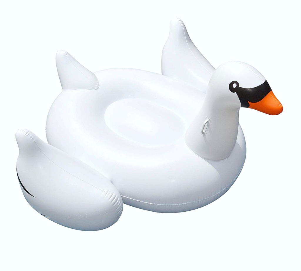 The original swan pool float in white.