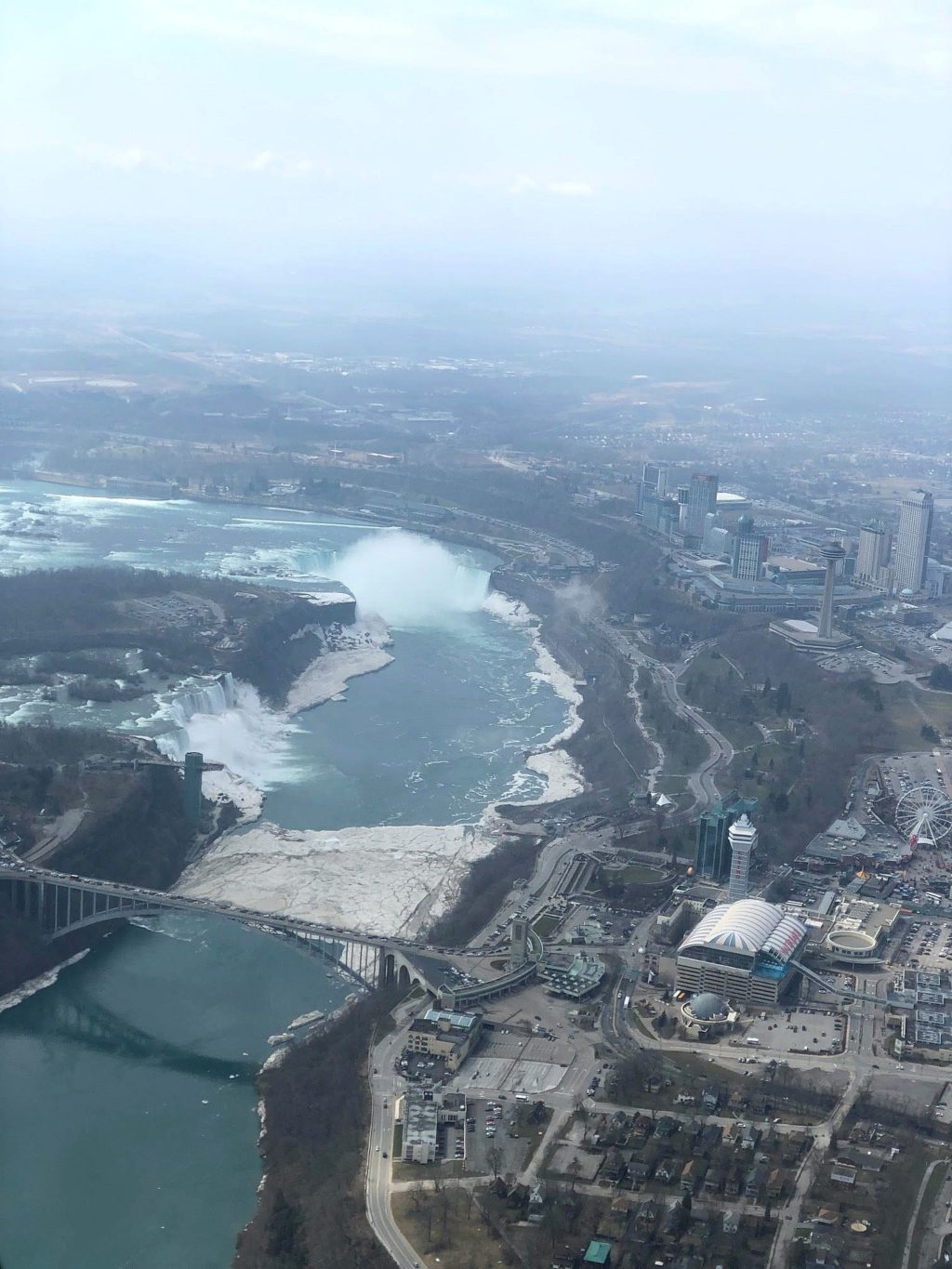Another view of Niagara Falls, and the Rainbow Bridge.