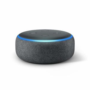 An Amazon Echo Dot Generation 3.