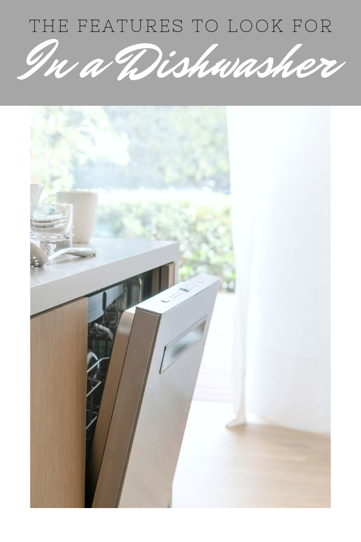 A banner reads, "The features to look for in a dishwasher," a picture of A beautiful neutral kitchen, showcasing a new Auto Air Bosch 500 Series is shown.