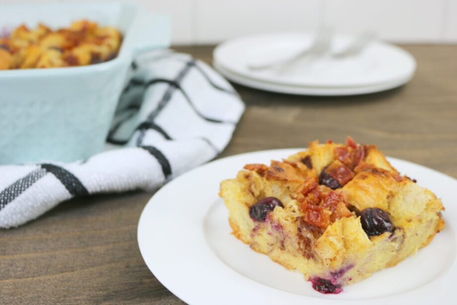 Blueberry Bacon Bread Pudding - Whispered Inspirations