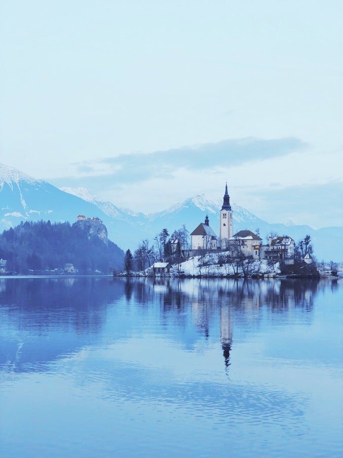 A beautiful landscape in Lake Bled.