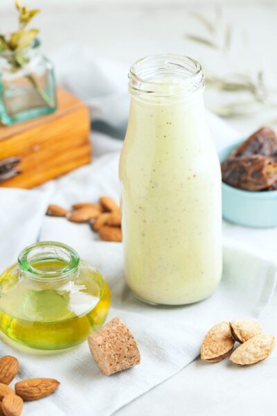 Avocado protein drink, with nuts, prunes, and more.