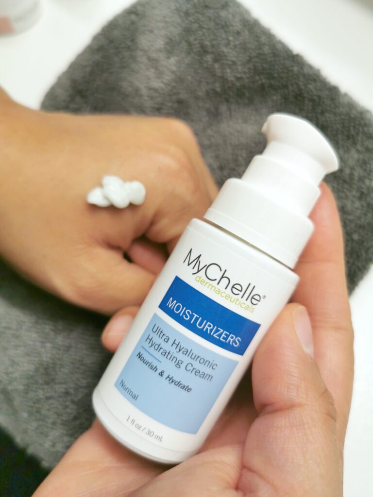 Close up of MyChelle's Ultra Hyaluronic Hydrating Cream. Another one of their natural skin care products. 