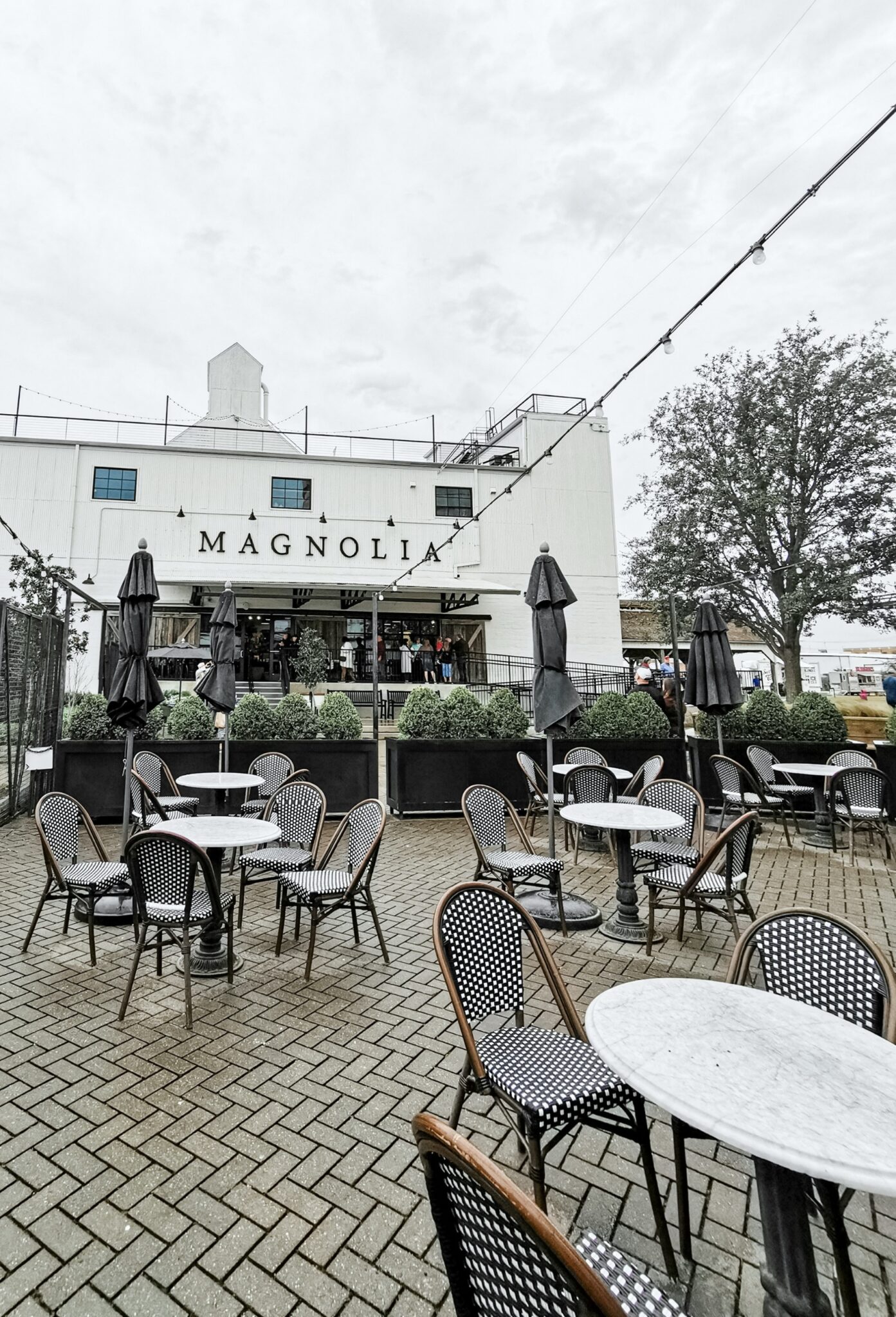 The Magnolia Market and Silos Baking Co. patio seating.