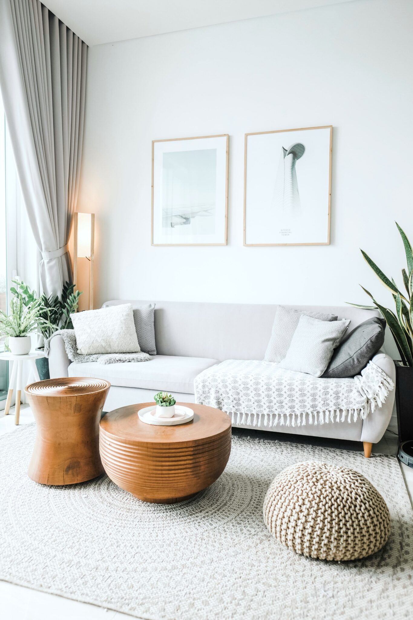A beautiful boho living room, a reason to consider what the practical benefits of homeowners insurance are.