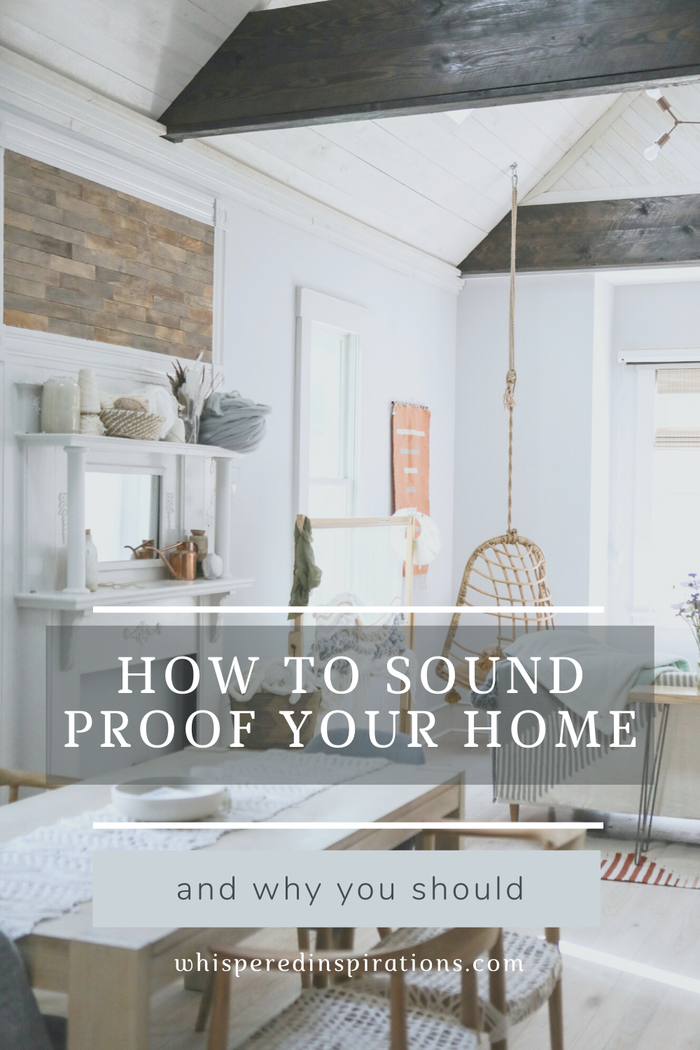 A beautiful bohemian and rustic home. The living room is warm and welcoming. This is article is about how to soundproof your home and why you should.