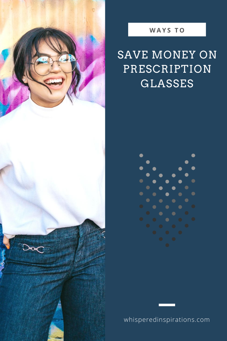 Beautiful Hispanic woman smiling and laughing, she is wearing glasses and stands in front of a colourful wall. This article shares how to save money on prescription glasses.