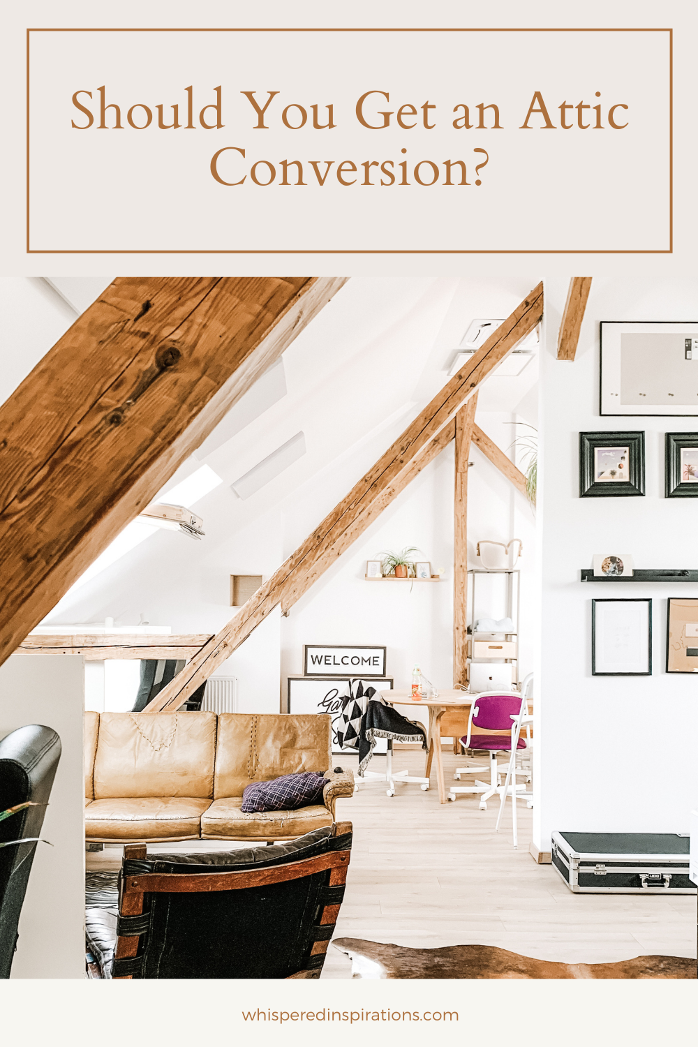 A beautiful, fully functional living space in the attic. It's filled with light and furniture. This article answers the question, "should you get an attic conversion?"