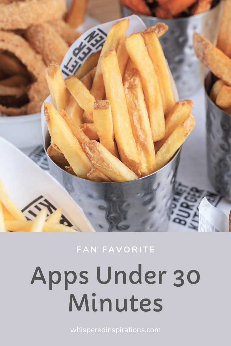 If you're looking to serve fan favorite apps in under 30 minutes, these are ones that can be whipped up quickly! Delish and never disappoint.