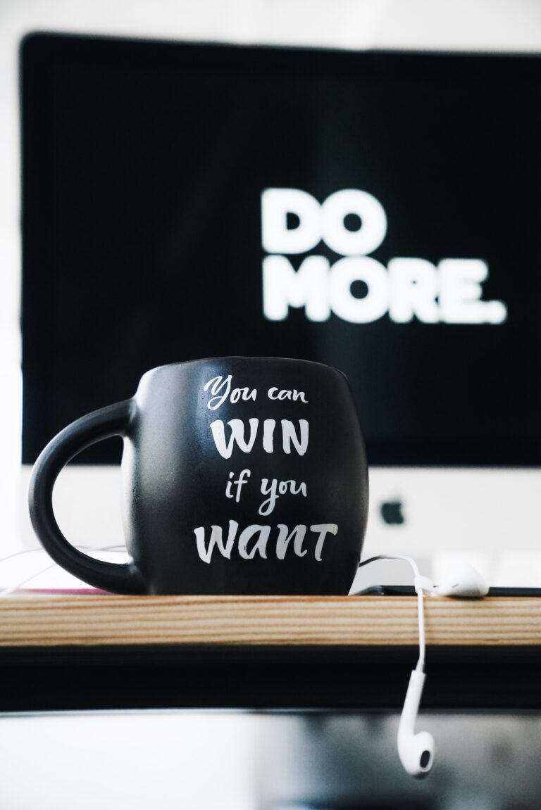 A computer screen says, "Do More." A mug on the desk reads, "You can win, if you want." This article covers ways for tapping into inspiration on a daily basis.