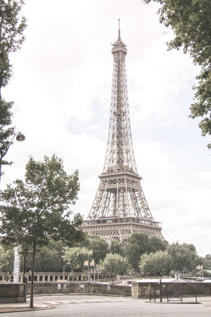 The Eiffel Tower in full view. This article covers how to move abroad with no job or money.