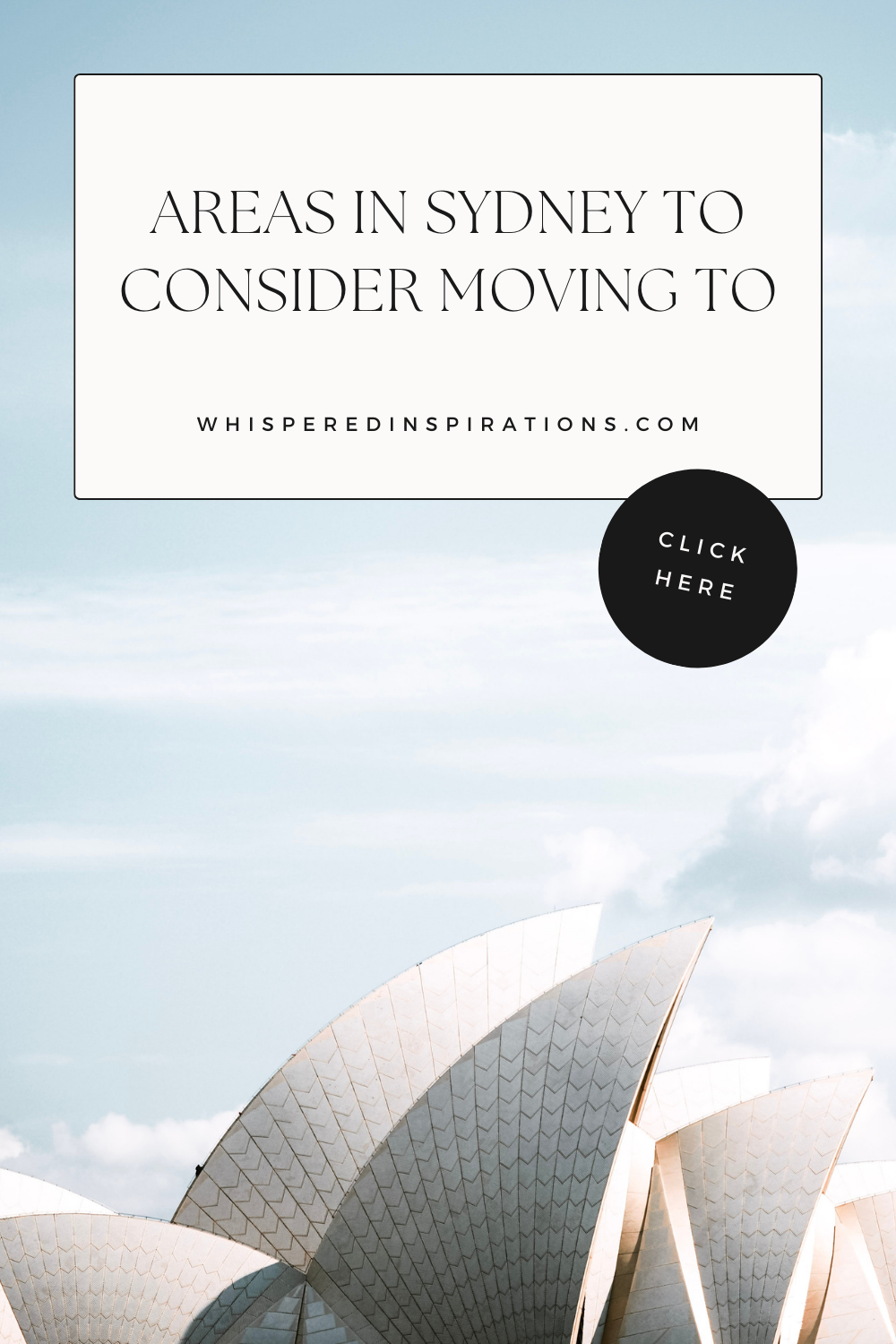 The Sydney Opera House is shown against the city line. This article covers areas in Sydney to consider moving to.