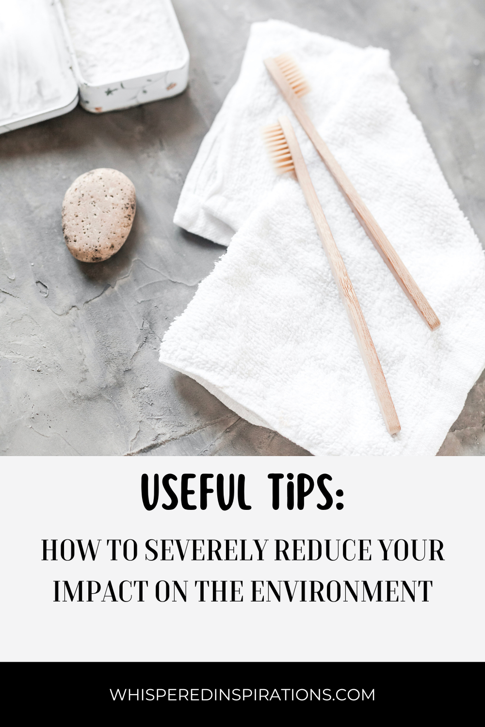 Eco-friendly bamboo toothbrushes are shown on top of a towel, along with homemade toothpaste. This article covers how to severely reduce your impact on the environment.