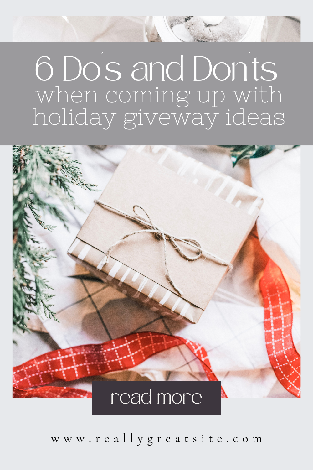 A gift is wrapped with sustainable materials and surrounded by wrapping materials. This article covers the do's and don'ts when coming up with Holiday Giveaway Ideas.