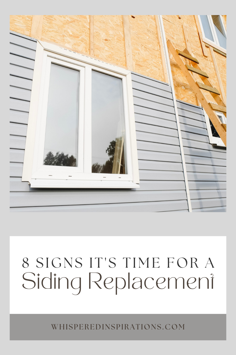 A house with a ladder leaned up on it. Siding is missing and ready to be replaced. This article covers signs that it's time for a siding replacement. 