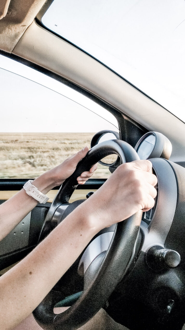 A woman holds the steering wheel while she drives. This article covers incentives for passing your driving test.