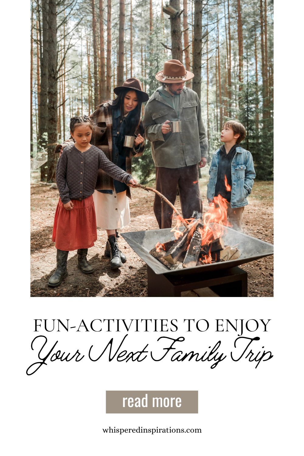A family is enjoying a camping trip. This article provides 11 fun activities to enjoy your next fall family trip to its fullest.