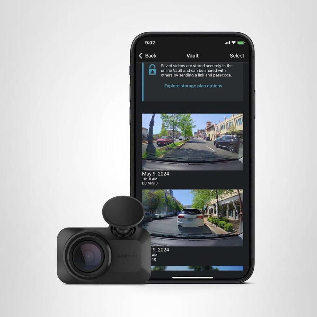 Mini Garmin dashcam with a phone.