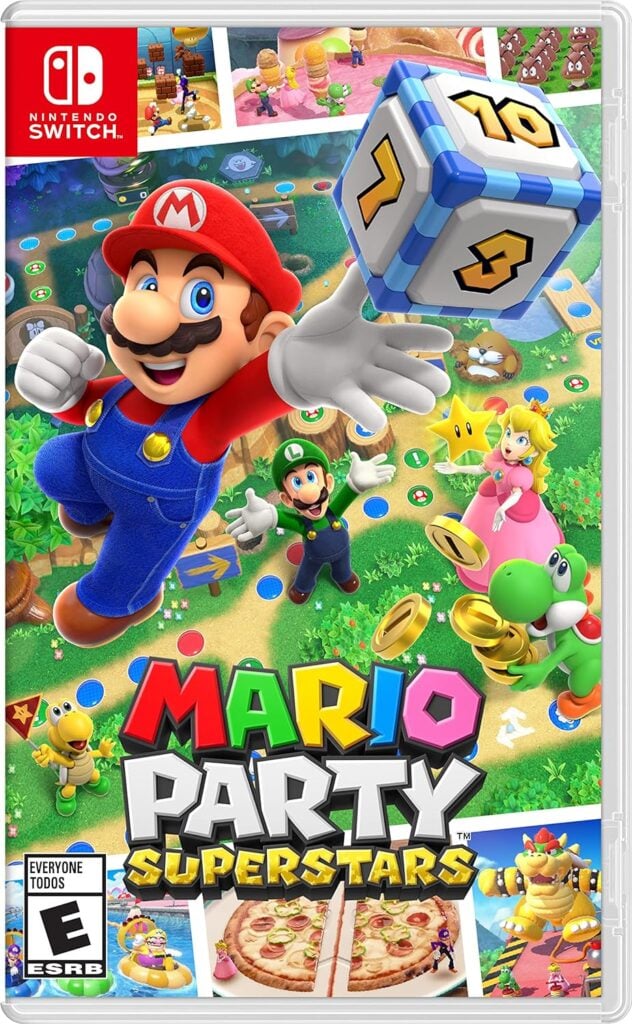The front cover of the Nintendo Switch Mario Game.