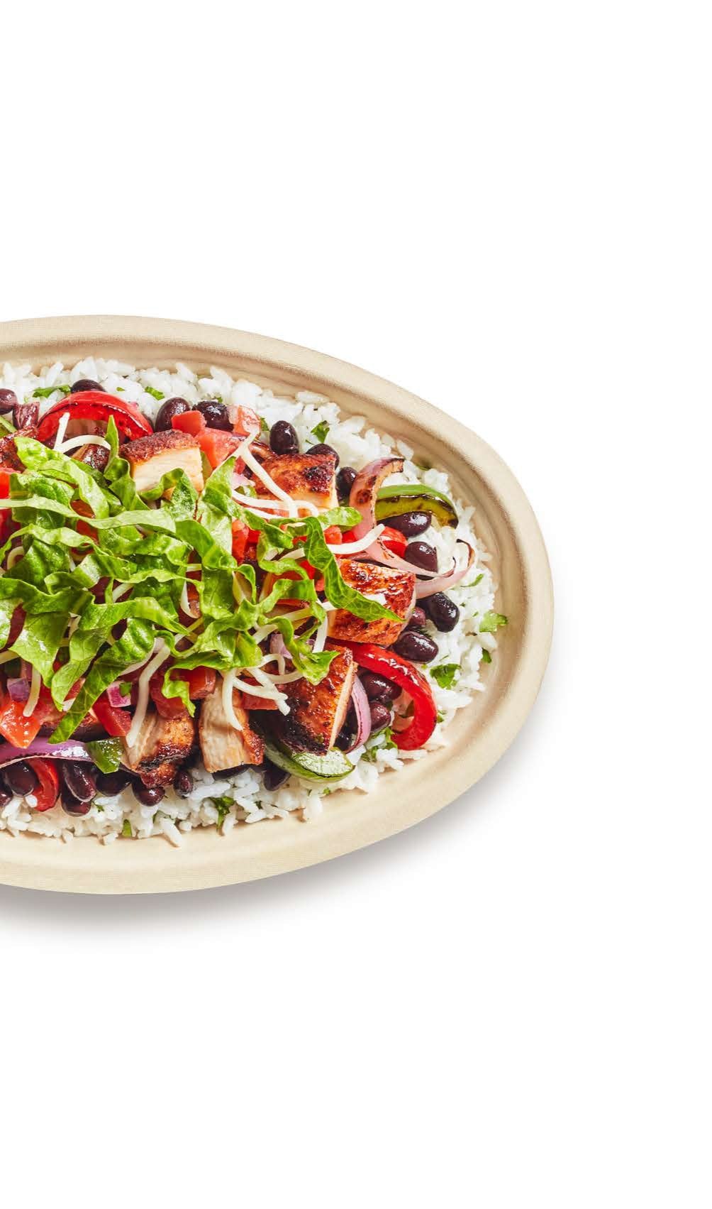 A chicken Chipotle bowl packed with adobo chicken and veggies. This article shares healthy Chipotle orders for on-the-go.