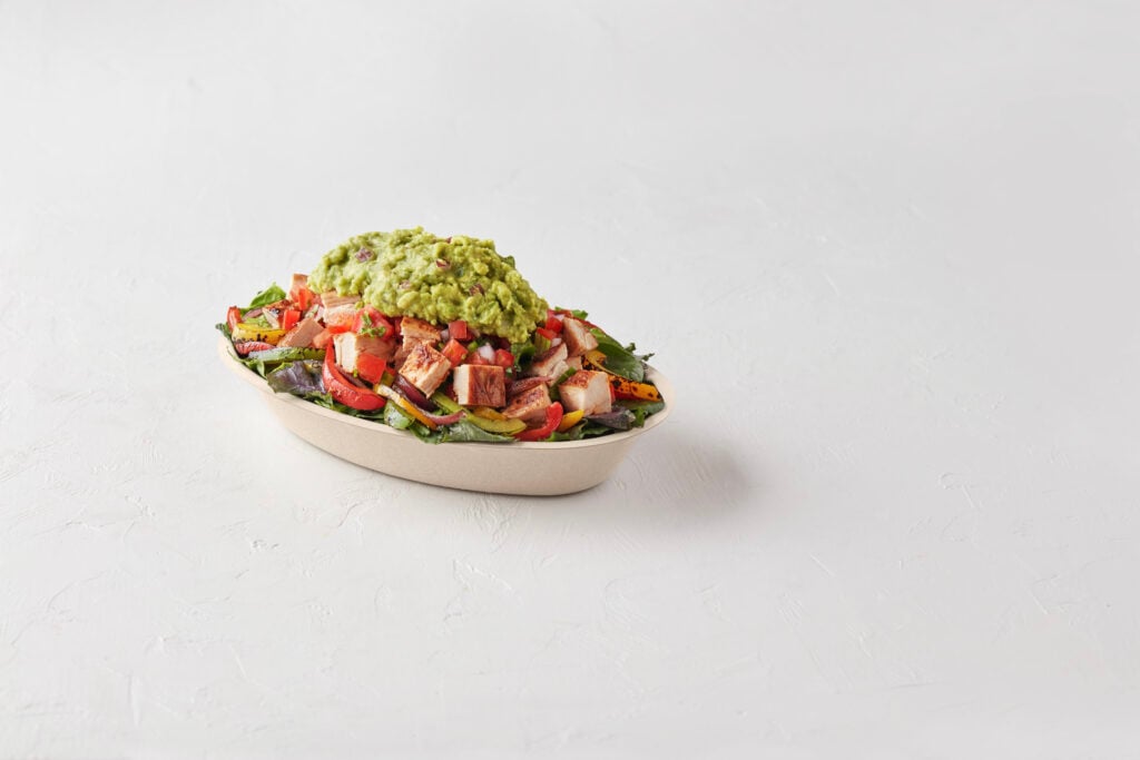 A bowl with extra supergreens. One of many healthy Chipotle orders available.