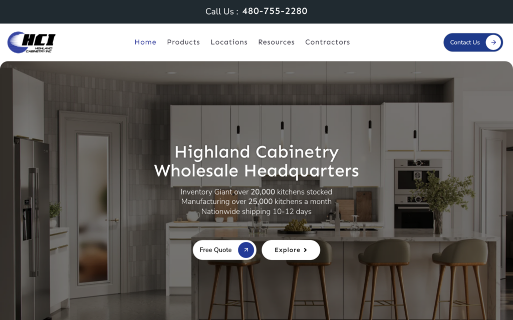 A screenshot of the HCI website. 