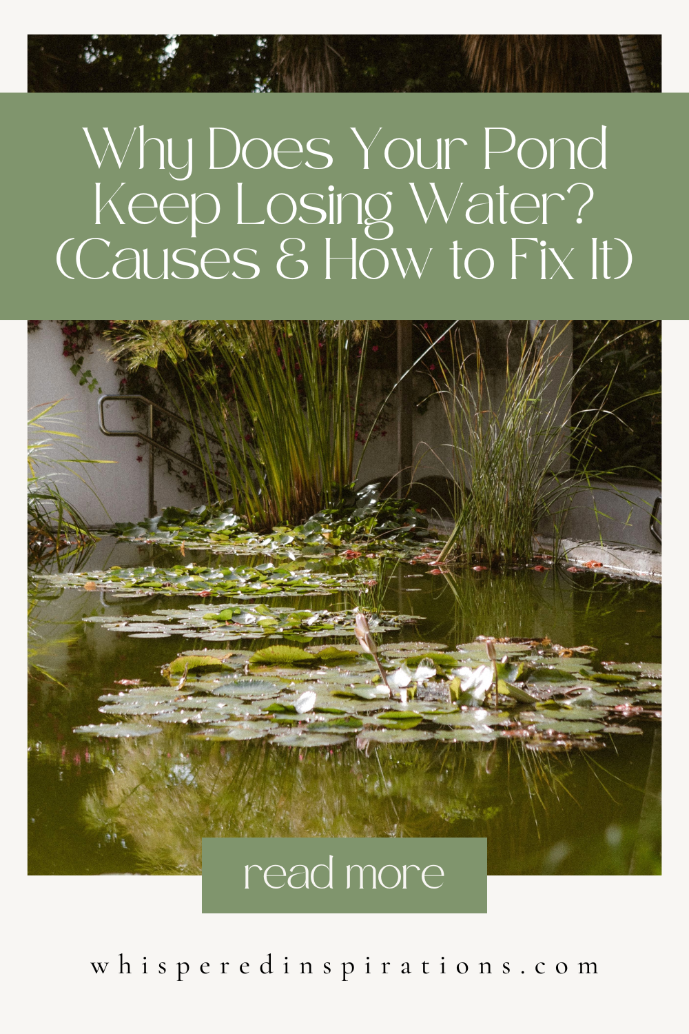 Does your pond keep losing water? Compare seasonal evaporation against real leaks, spot dam damage, and find out when to call a pro.
