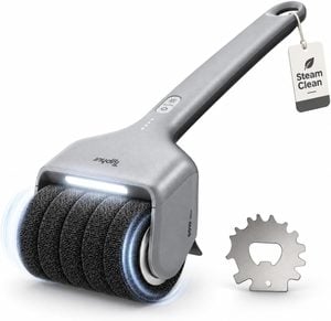 The Typhur Electric Grill Brush is shown with the included scraper. 